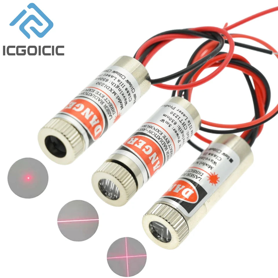 Módulo Laser Vermelho de 650nm com Opções de Padrão