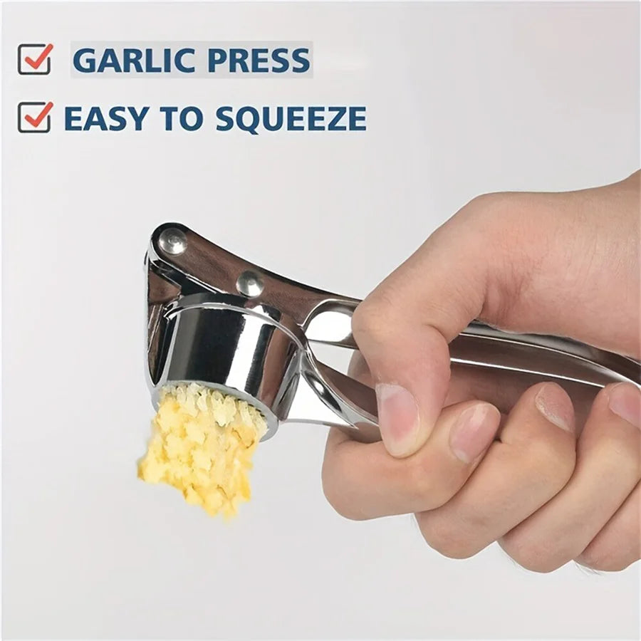 Heavy Duty Aluminum Garlic Press Multi-Tool 18cm