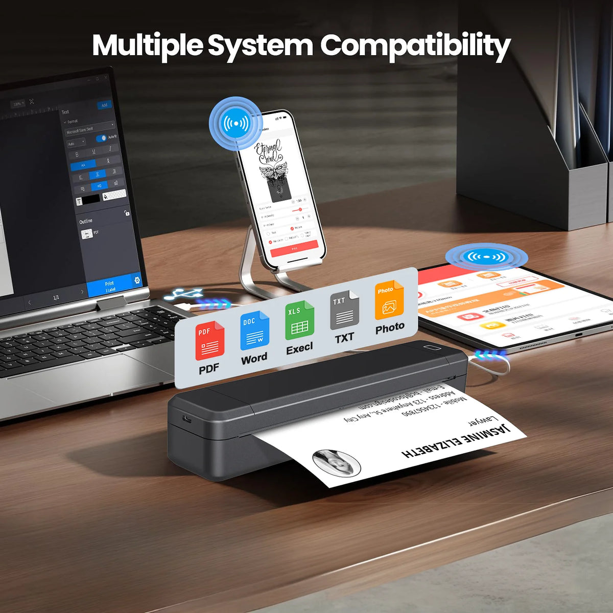 Portable Bluetooth A4 Thermal Printer