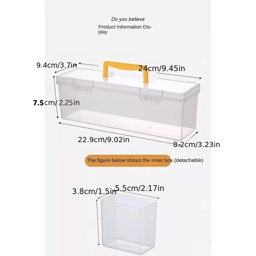 Clear Portable Parts Storage Box, Empty or 6-Insert Set