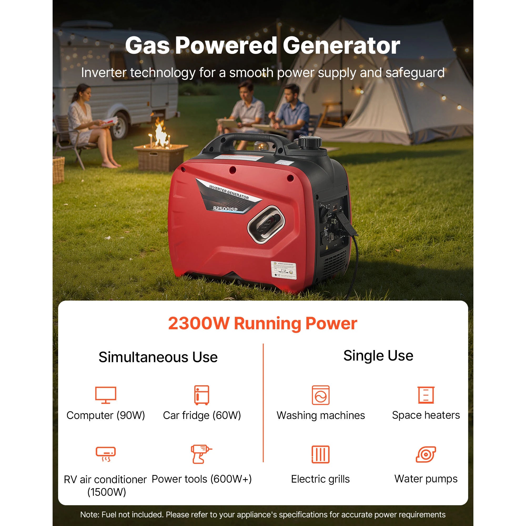 Generator invertor portabil silențios pe gaz, putere maximă 3000W