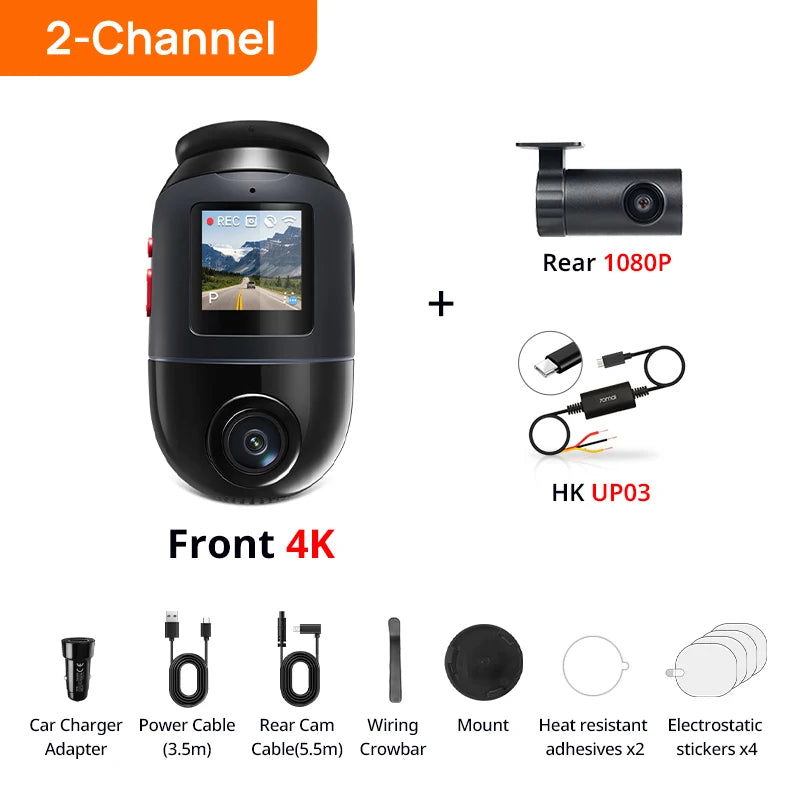 4K 360° Rotating Dash Cam with GPS, ADAS, 4G LTE & Supercapacitor