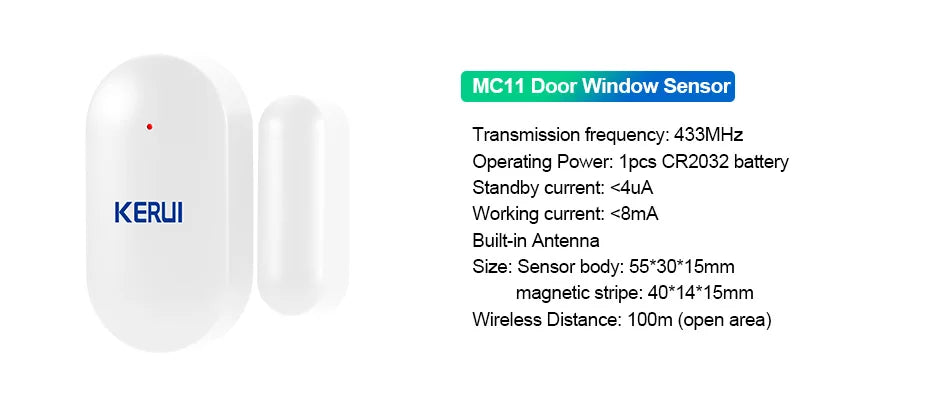 KERUI W181 Wireless WIFI Alarm System Door Sensor Phone APP Remote Control Smart Home Burglar Security Alarm Works with Tuya