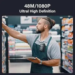 BOBLOV KJ25 1080p Action Camera 3000mAh Support 13Hrs Recording Bodycam Night Vision Mini Camerab Police Camera Pet Walking
