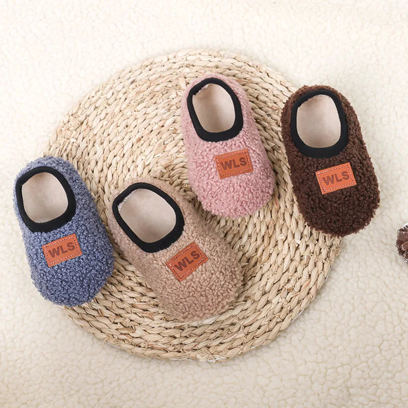 Autumn Winter Baby Slippers with Plush Anti‑Slip Comfort