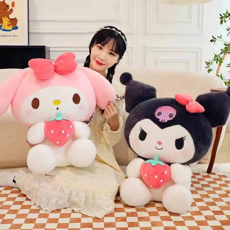 Sanrio Kuromi Plush Pillow – Strawberry Melody Edition