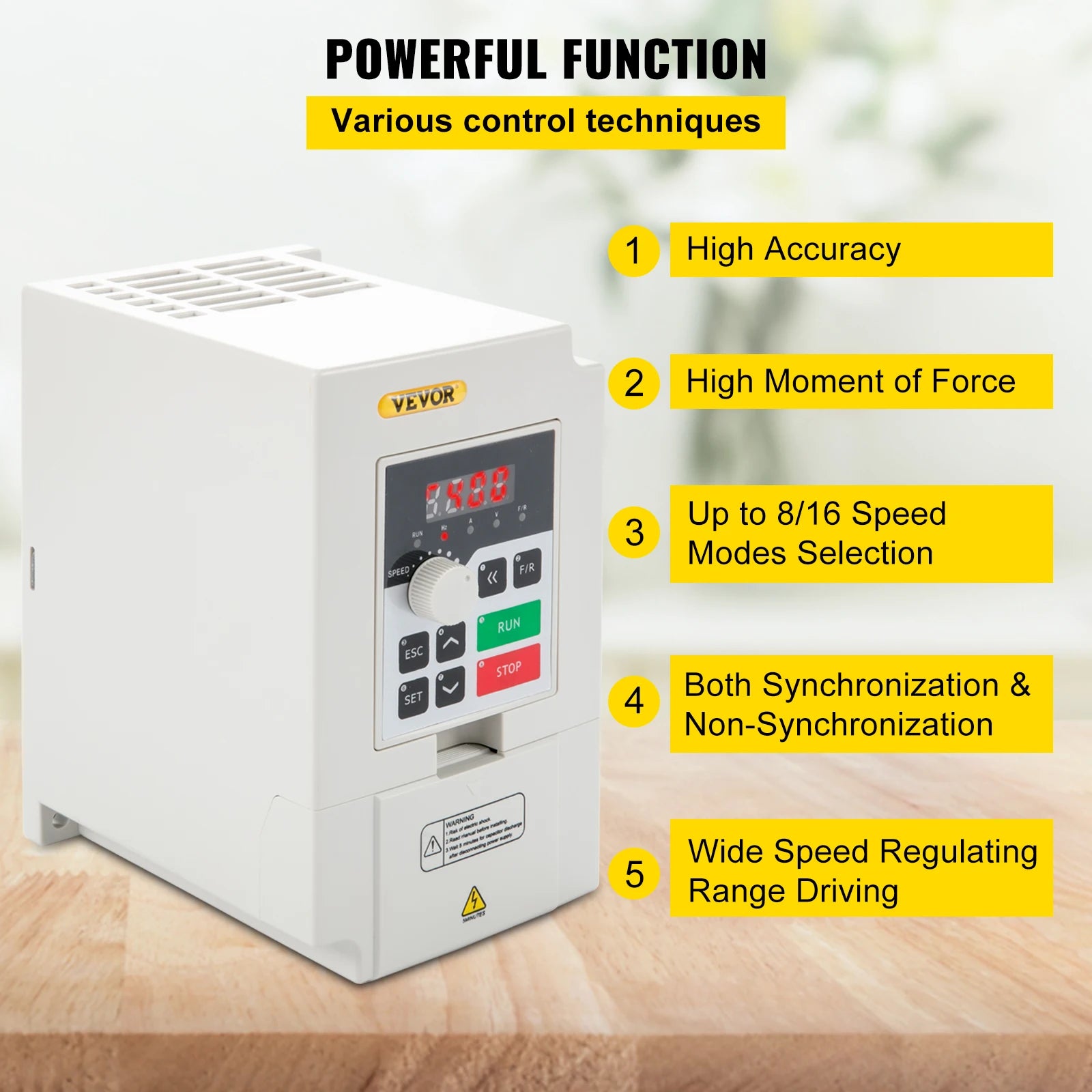 Variable Frequency Drive 2.2–7.5KW VFD Inverter CNC Motor Controller 110V/220V