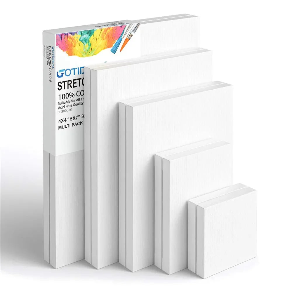 Pack of 4 White Square Artist Canvas Boards