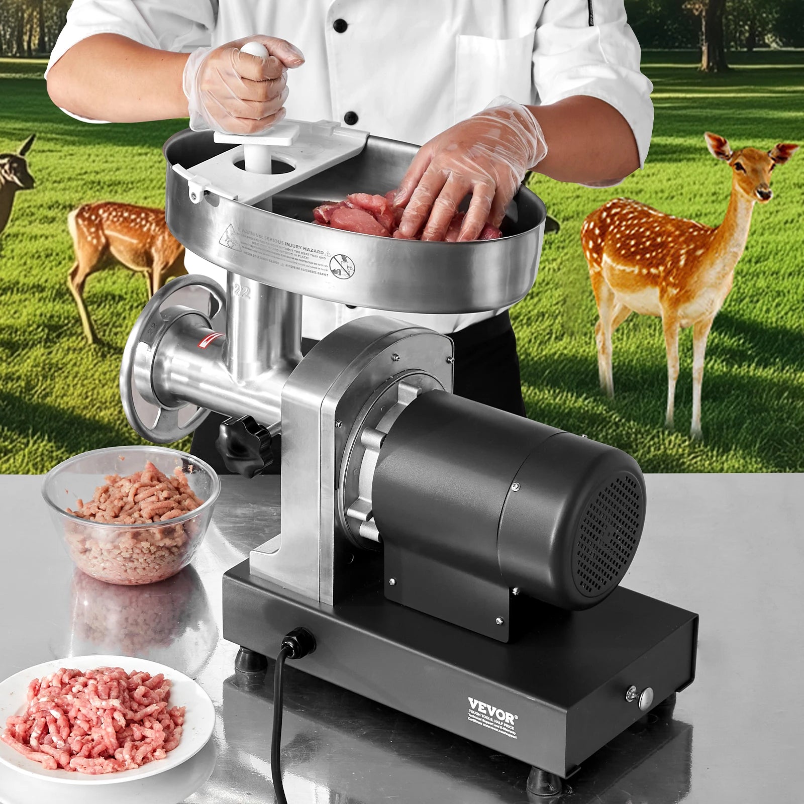Electric Commercial Meat Grinder 550W Stainless Steel Sausage Maker