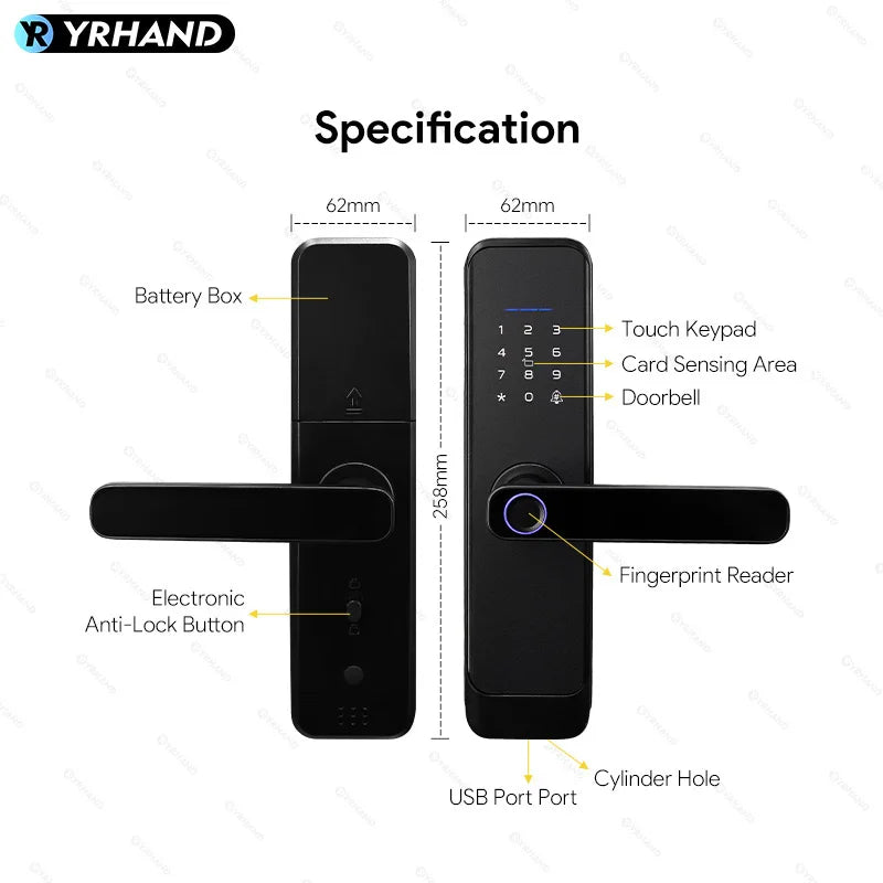 Fingerprint and Code Electronic Door Lock