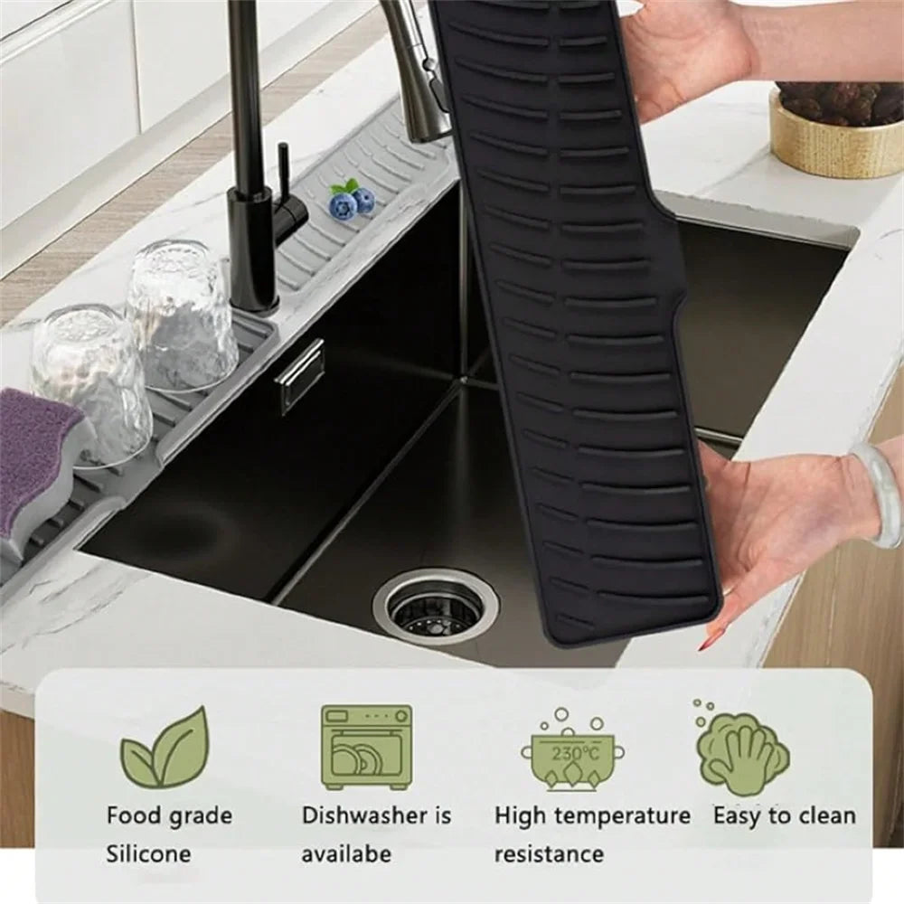 Kitchen Sink Splash Guard Silicone Draining Mat