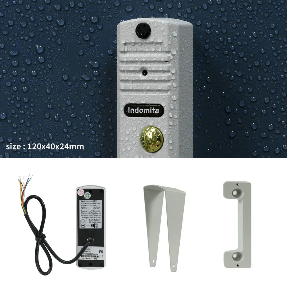 Indomita Video Door Phone Wired,Doorbell Intercom System for Home,Outdoor Metal Doorbell,Waterproof Cold Resistant ,Night Vision Spy-shop.com