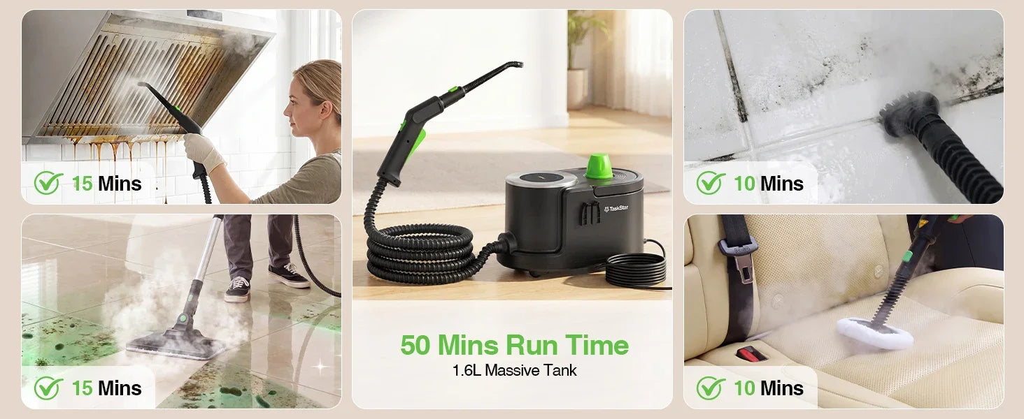 Taskstar 22-in-1 Steam Cleaner High Pressure Steam 1.6L Water TanK MultiFunction