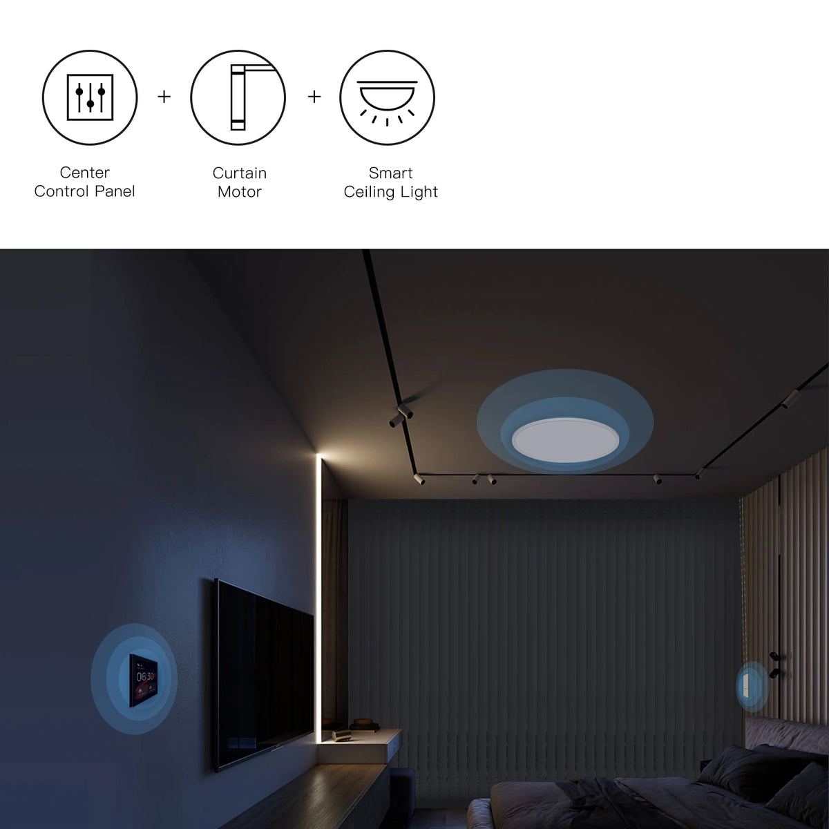 MOES Tuya WiFi Smart Motor Elektrische Ketten-Roller Rollläden Schattenspender Antrieb RF-Fernbedienungskit Smart Life App über Alexa/Google