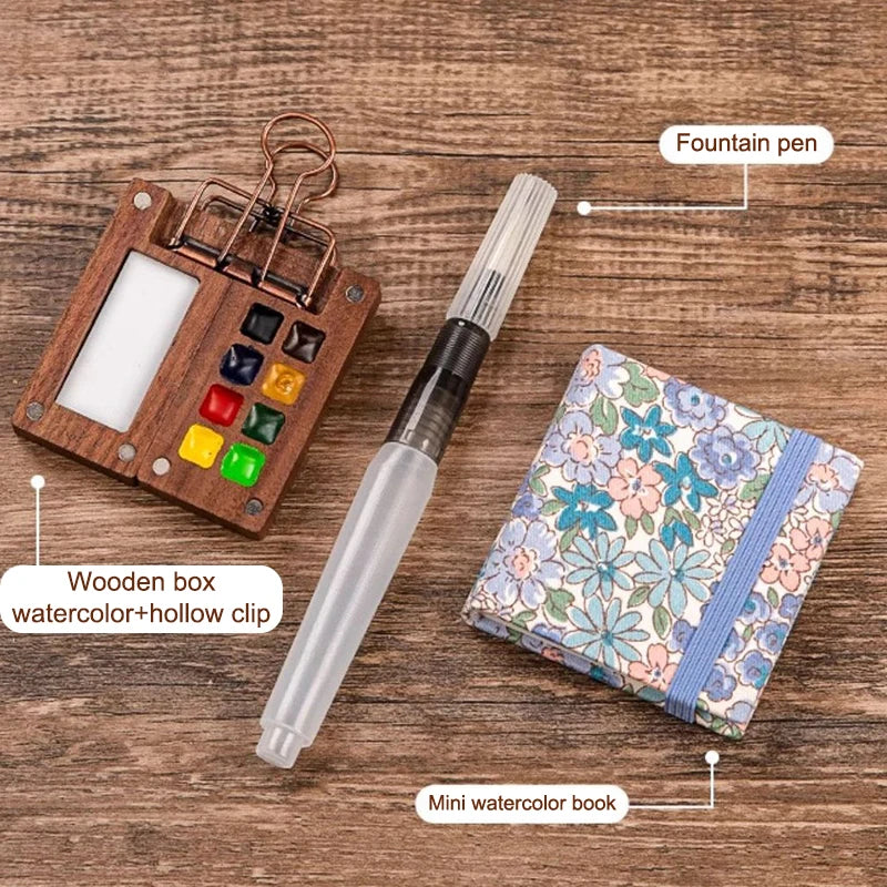 Mini Walnut Watercolour Palette