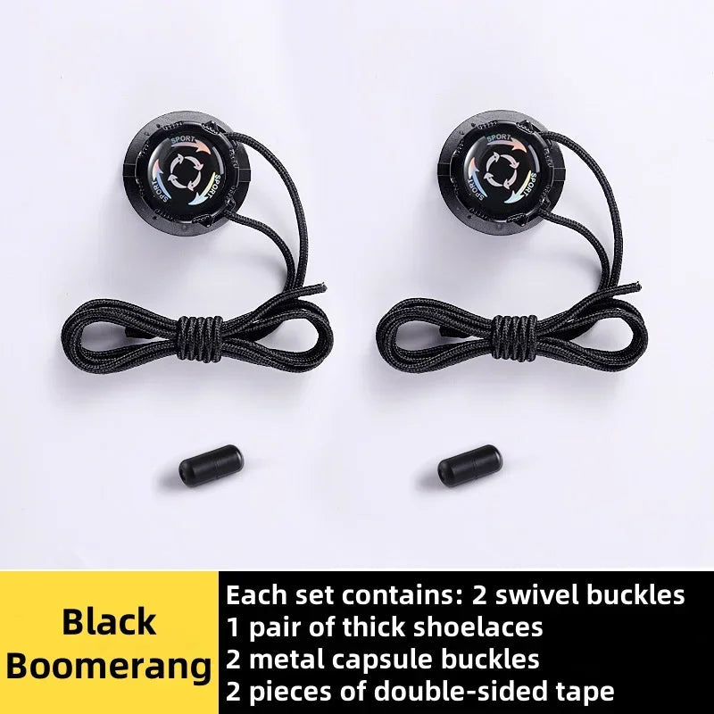 Thick Rope Swivel Buckle Shoelaces new upgrade Automatic Laces Without ties Children Adults Sneakers Shoelace Shoe Accessories 