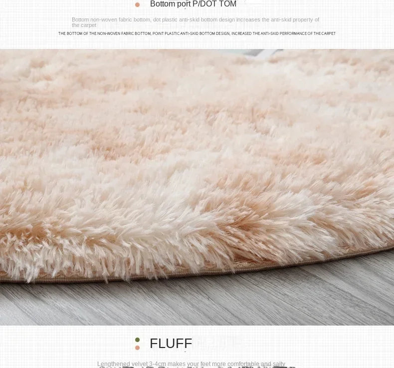 Super Soft Plush Round Rug Mat Fluffy White Carpets For Living Room Home Decor Bedroom Kid Room Decoration Salon Thick Pile Rug 