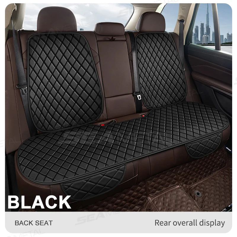 SEAMETAL Premium Car Seat Cushion Luxury Leather Anti Slip Seat Cover Breathable Anti Scratch Car Seat Protector for Sedan Suv