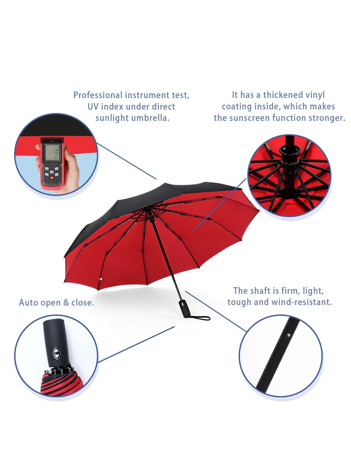 Windproof Double Layer Fully Automatic Resistant Umbrella 