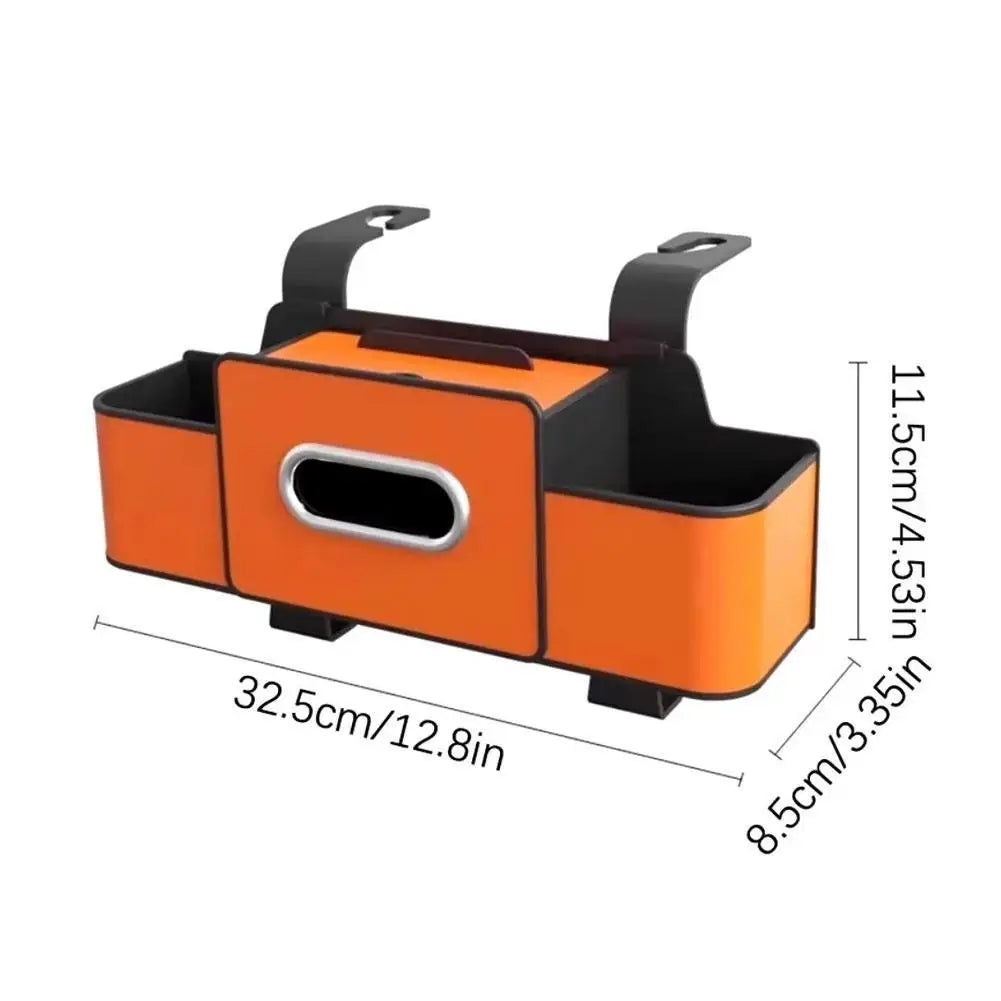 Seat-Back Car Organiser with Tissue and Cup Storage
