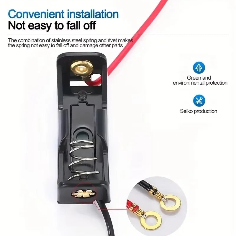 Four Wired Battery Holders for Electronics Projects