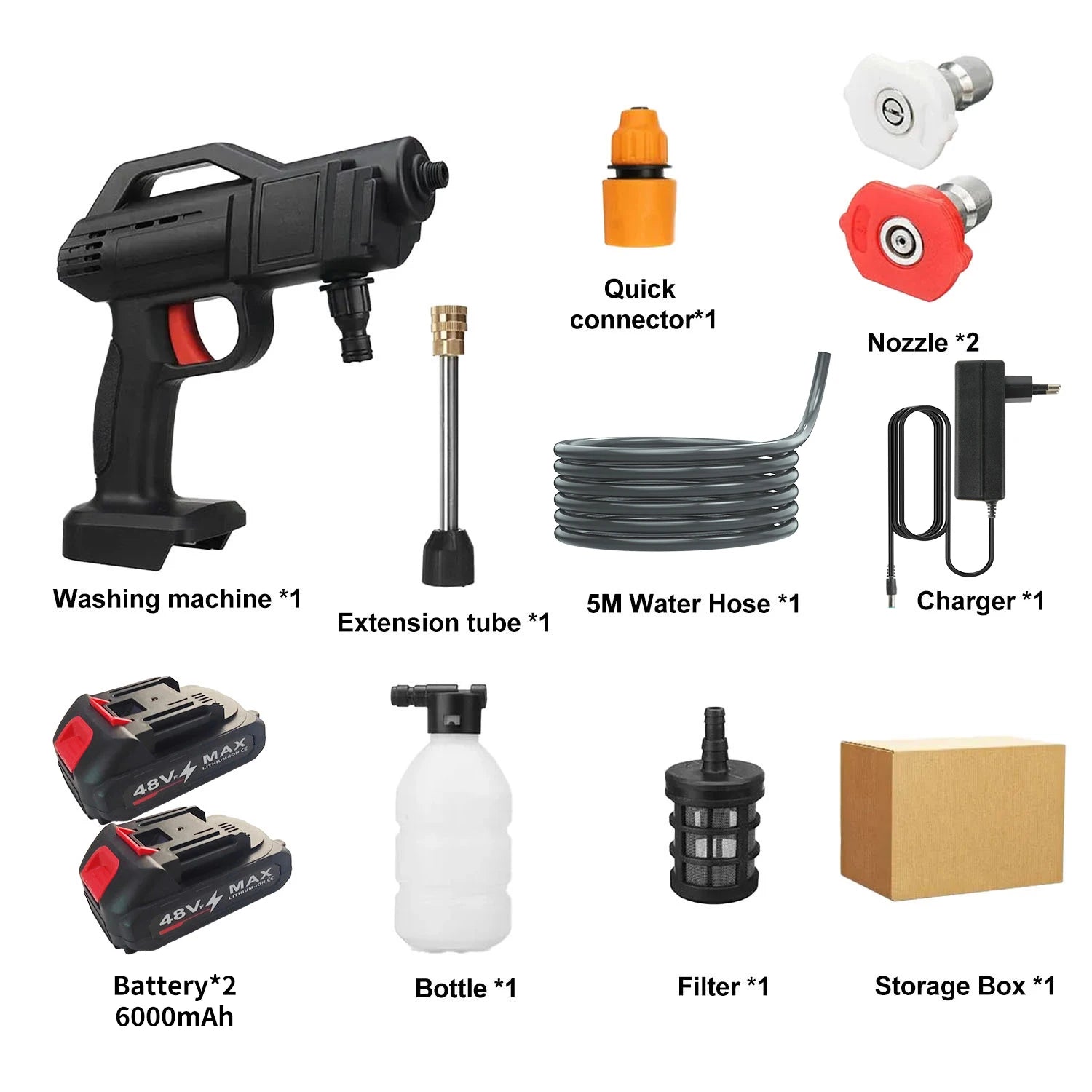 1500W Cordless High Pressure Cleaner Washer