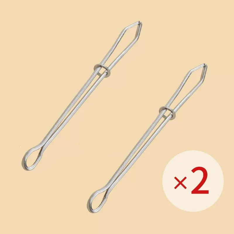 2pcs Stainless Steel Garment Clips Sewing DIY Tools Elastic Band Tape Punch Cross Stitch Threader Wear  Rope Elastic Clamp 