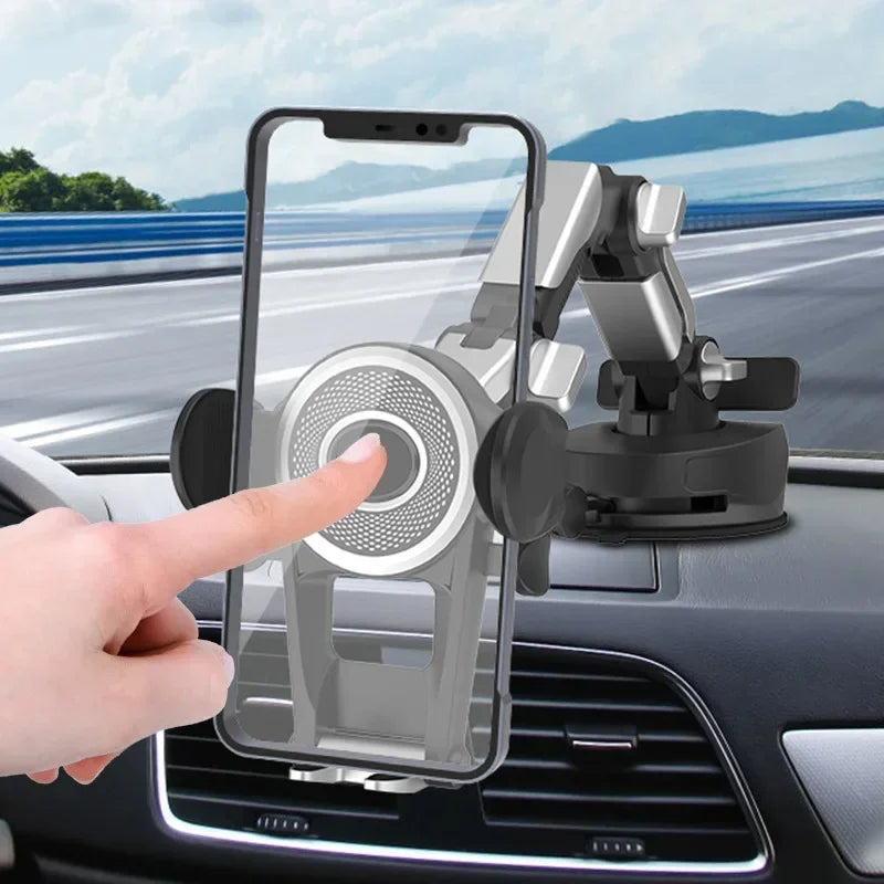 Suction-Mount Car Phone Holder with Adjustable Arm