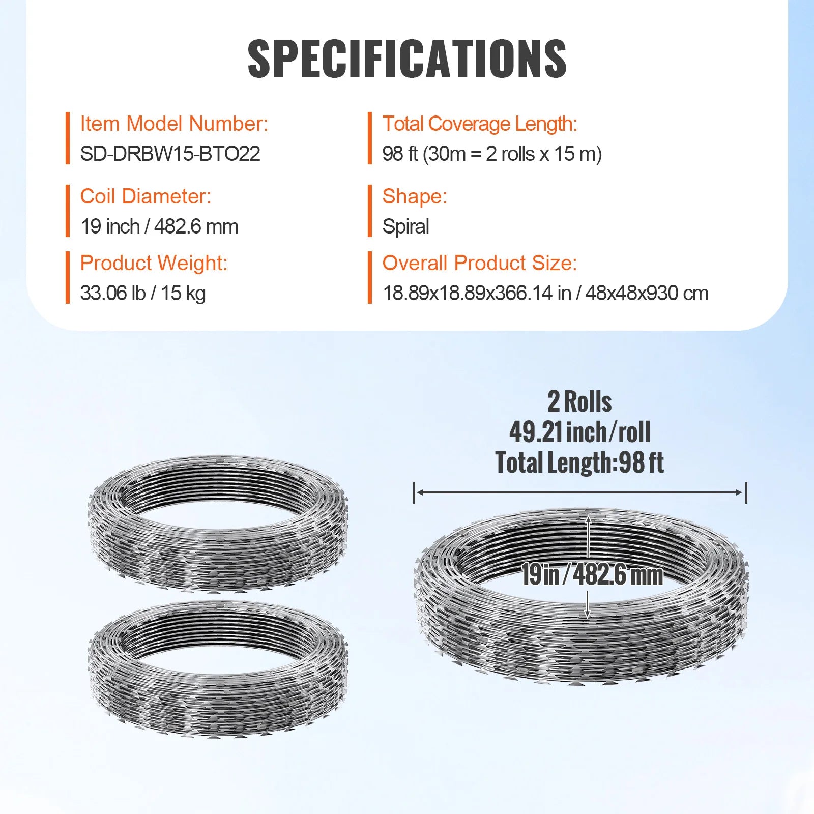SucceBuy Razor Wires Razor Barbed Wire Razor Wire Fencing Fence Double Spiral Barbed Wire Galvanized Wire Rolls Razor for Garden