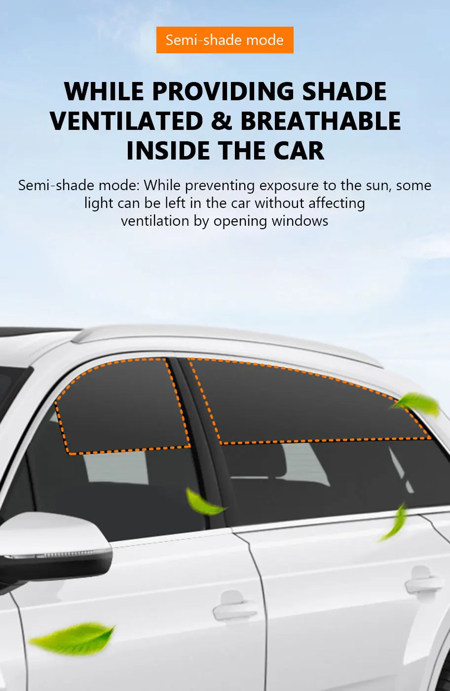 SEAMETAL 2-Section Sun Shade for Car Side Window Magnetic Curtains Sun Protection Sunshade for Children Anti-Glare UV-Blocking
