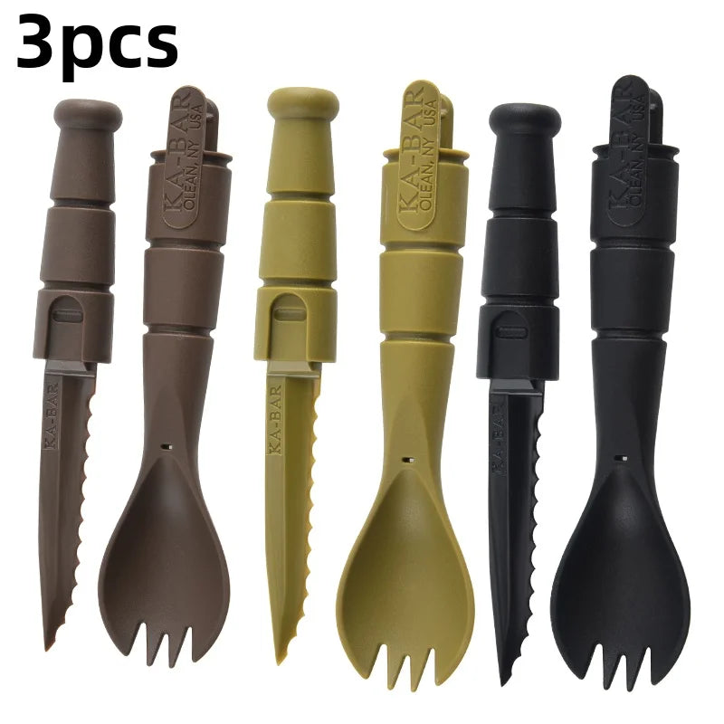 Compact Outdoor Fork and Spoon Tool