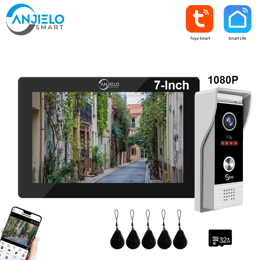 1080P Video Intercom Wifi 7/10 Inch Monitor Kit for Apartment System Home Security Wired Doorbell Card Swipe Private House Tuya Spy-shop.com