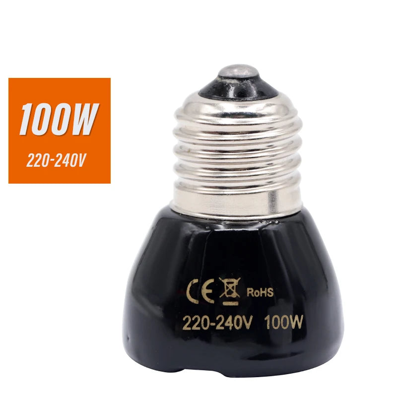 Ceramic Heat Emitter Bulb, 25-100 W, No Light Output