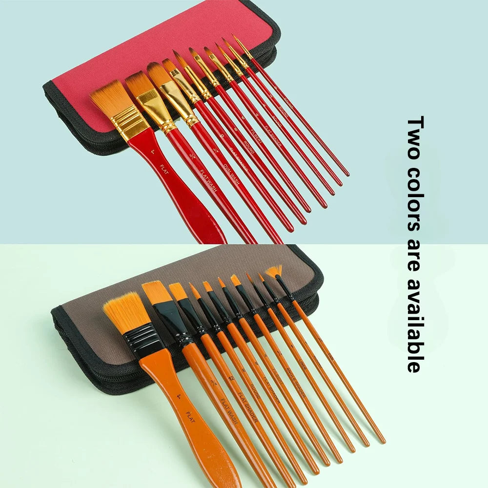 Zestaw ultra-cienkich pędzli do farb akrylowych i detali miniaturowych