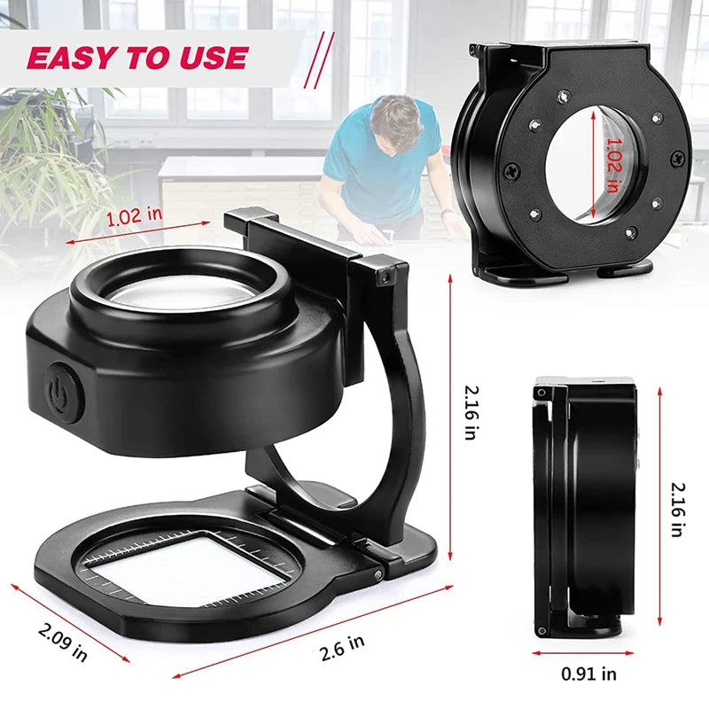 Rechargeable Folding Loupe with LED Light