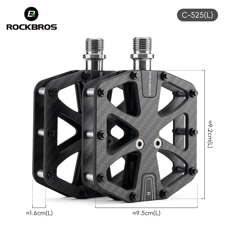 ROCKBROS carbon fiber pedalen 3 lagers ultralicht MTB racefiets pedaal antislip carbon fiber fiets pedaal stofdicht waterdicht