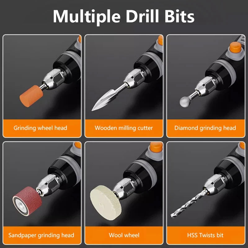 Mini-outil rotatif rechargeable par USB - options de style
