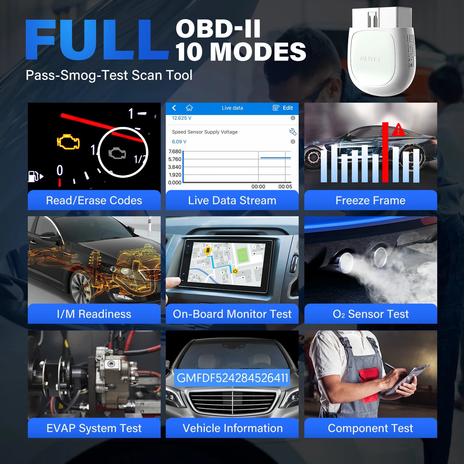 Autel AP200 Bluetooth OBD2 Scanner Volledig Systeem Auto Diagnosetool