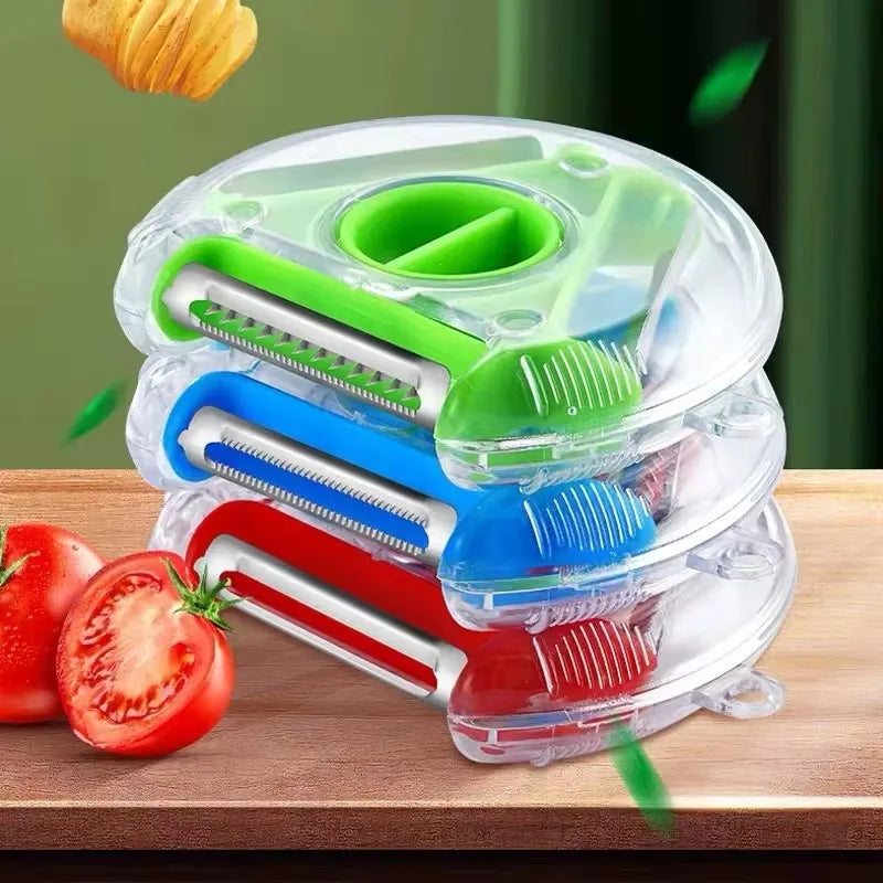1PC 3 in 1 Magic Trio Peeler Set Slicer Shredder Peeler Julienne Cutter Multi Peel Blade Zesters Grater Kitchen Tool Accessories 