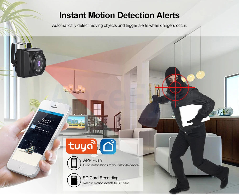 6MP Mini IR Security Camera for Indoor & Outdoor Use