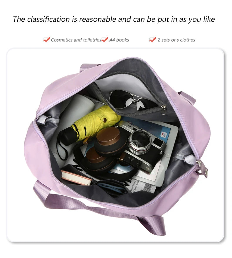UNIXINU Carry On Travel Duffle Bag Nylon Waterproof Sports Gym Tote Bags for Women Large Capacity Storage Luggage Handbag 
