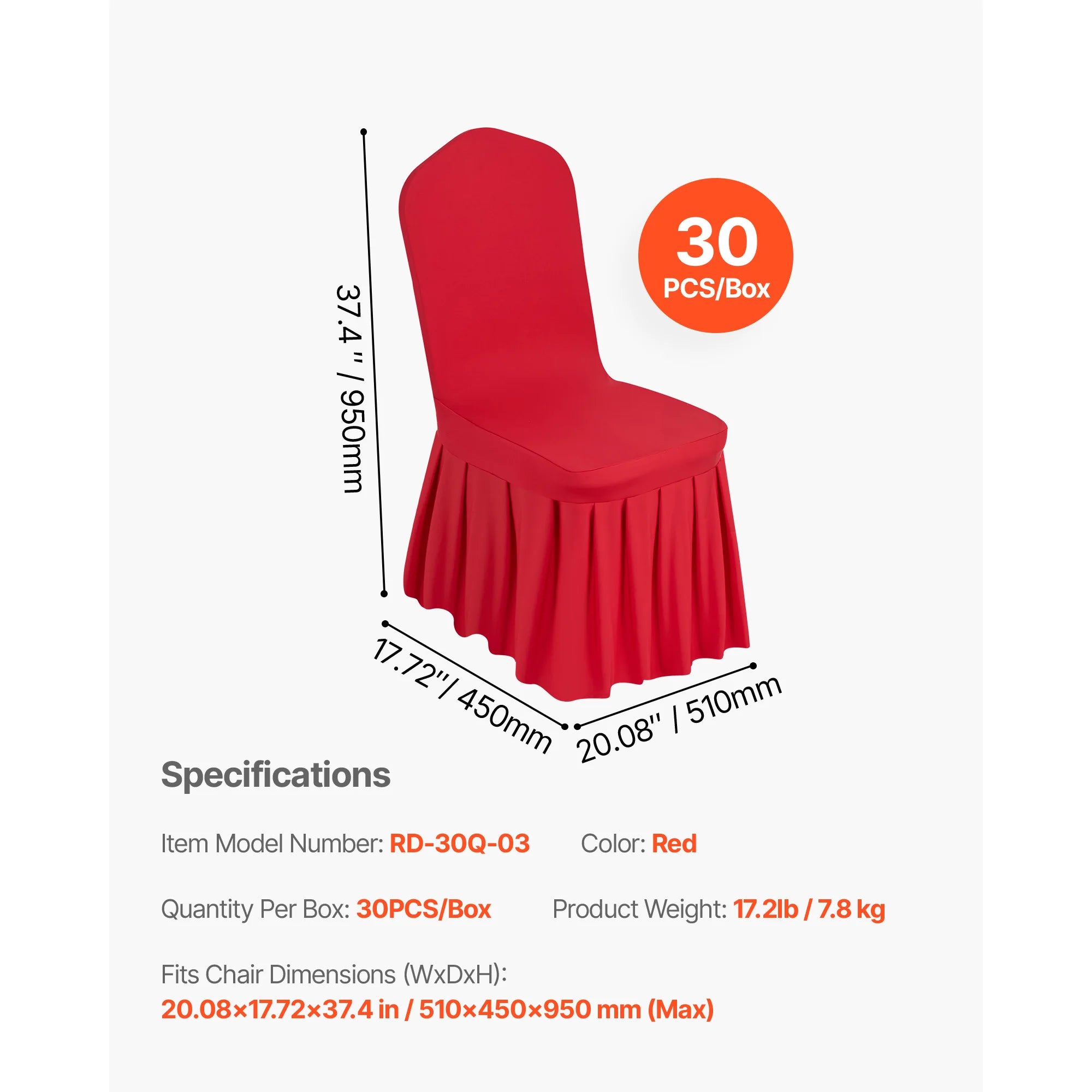 SucceBuy 30 Pcs White Chair Covers Polyester Spandex Chair Cover Stretch Slipcovers Removable Chair Cover for Party, Banquet