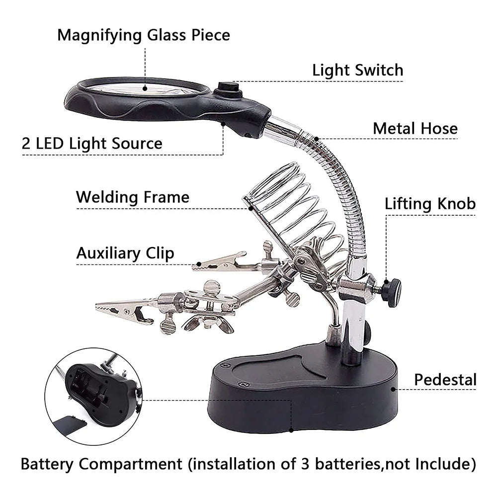 A801 Helping Hands Magnifier with LED Light