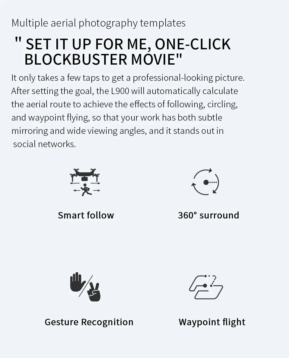L900 Pro MAX GPS Drone 4K Professional HD Dual Camera 5G Wifi 360° Obstacle Avoidance Brushless Foldable Quadcopter RC Drone Toy 