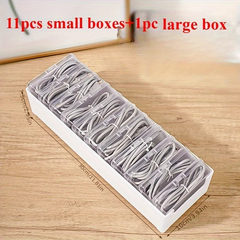 Desktop Cable and Accessory Organizer Boxes