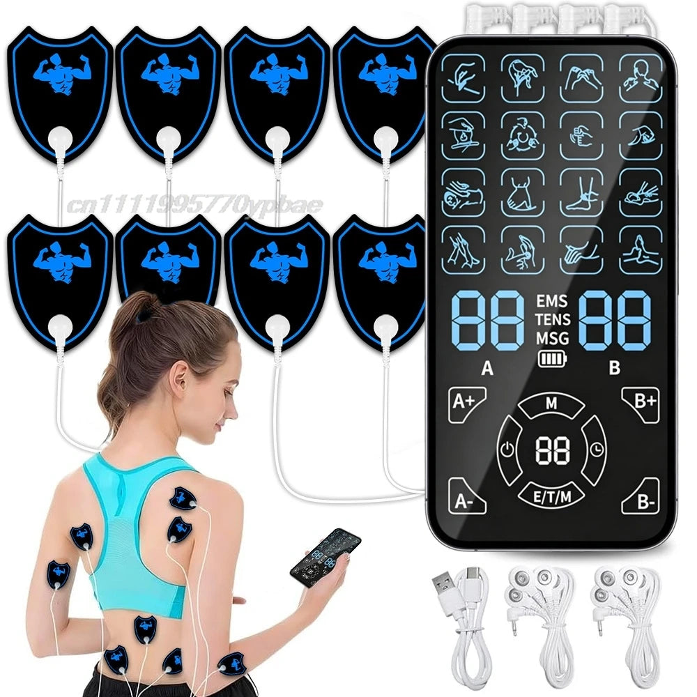 Rechargeable Dual-Channel TENS/EMS Massager, 16 Modes