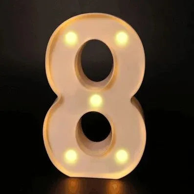 Luce decorativa a lettere e numeri a LED con batteria