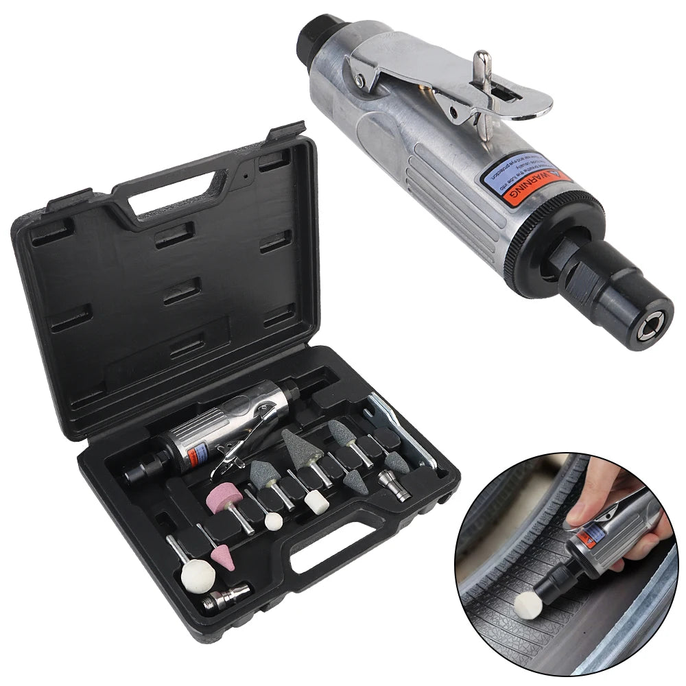 Schleif-Poliermaschine Kit Luftschleifer Meißel Werkzeug 1/4" 1/8" 16 Stück Pneumatischer Fein-Schleifer Luft Feindrehschleifer