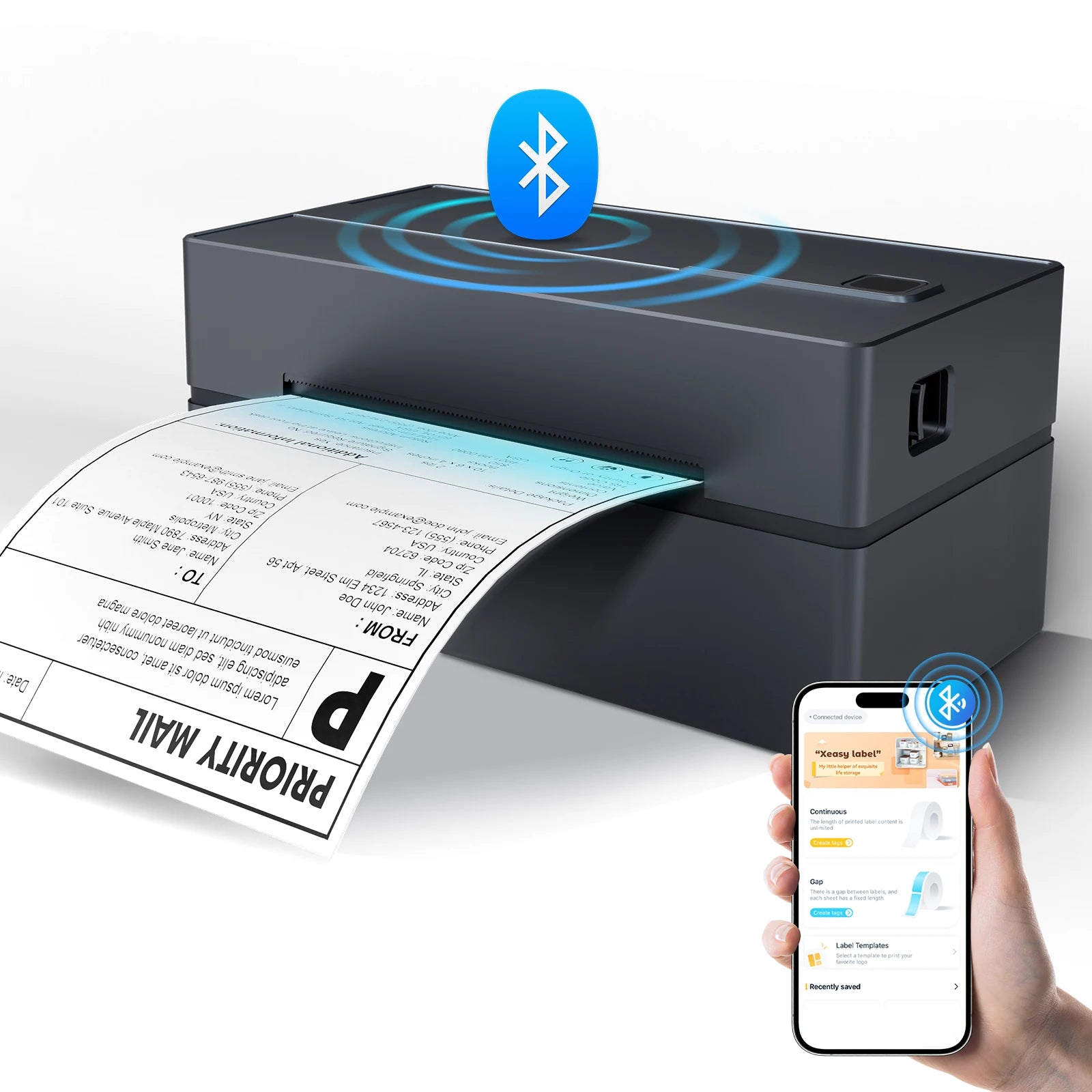 4x6 lämpötarratulostin ilman mustetta Bluetooth USB 203 DPI nopea tulostus