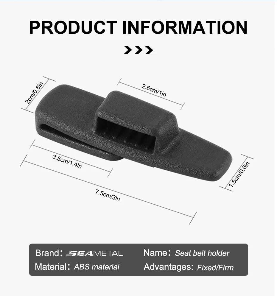 SEAMETAL 2pcs Car Seat Belt Holder Clip ABS Safety Belt Clip Prevent Falling Universal Seat Belt Accessories Stay in Position